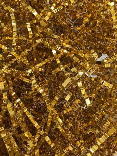 Double-Sided Gold Crinkled Paper Raffia Filler, Wave Shape Paper Ribbon For Gift Box, Wedding Favor, Packaging Supplies,Christmas Valentine Day