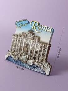 1pc Resin Magnetic Fridge Magnet, Souvenir Of European Travel Scenery In Milan And Venice - Multicolor - View 17