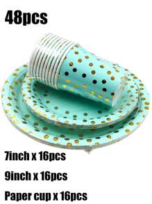 Zestaw 48 elementów, Zestaw tacek na papier urodzinowy z nadrukiem na gorąco, Talerzyki imprezowe, Jednorazowe tacki na papier imprezowy, Zestawy jednorazowej zastawy stołowej, Zastawa stołowa, Tacki na papier do ciasta, Nadaje się do dekoracji urodzinowych, Zestaw akcesoriów na przyjęcie urodzinowe, Dekoracje świąteczne, Dekoracje świąteczne, Prezenty i dekoracje świąteczne, Dekoracje S