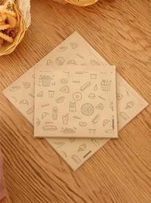 25/50个装汉堡纸袋、防油零食纸袋、加厚蛋挞袋、汉堡袋、甜点三明治袋、鸡肉卷饭团袋、煎饼手提袋