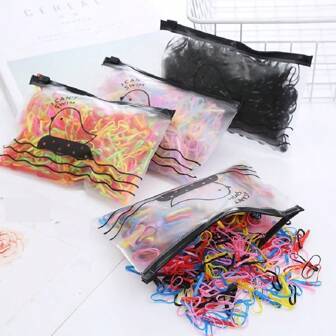 1 Pack Fashionable Colored Disposable Elastic Hair Ties, Headbands, Hair Accessories,Suitable For Girls Gift, Everyday Use, Women, Party Hair Accessories, Dress Up Hair Accessories Home Bathroom Decor Fall Decor Back To School Hair Accessories