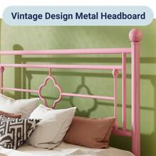 Allewie Twin/Full/Queen/King Size Metal Platform Bed Frame With Victorian Vintage Headboard And Footboard/Mattress Foundation/Under Bed Storage/No Box Spring Needed/Noise-Free/Easy Assembly, Black/White/Gold/Pink * Bed Frame Queen Queen Bed Frame Bed Frame Full Full Size Bed Frame King Size Bed Frame Twin Bed Frame Room Decor Home Decor Christmas Decor Bedroom Decor Valentine Day Decor Storage Living Room Decor Furniture House Decor - 粉色 - 查看 7