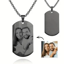 Personalized Photo Pendant Necklace - Laser Engraved Pendant - Gift With Photo - Gift For Family And Friends