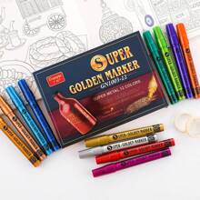 1 pièce de marqueurs de peinture acrylique vibrants - stylos pailletés métalliques pour l'artisanat créatif sur diverses surfaces - parfait pour les scrapbooks, la peinture sur roches, la céramique, le verre, le bois, les tissus, la canevas, les tasses et les artisanats de Noël pour la rentrée scolaire