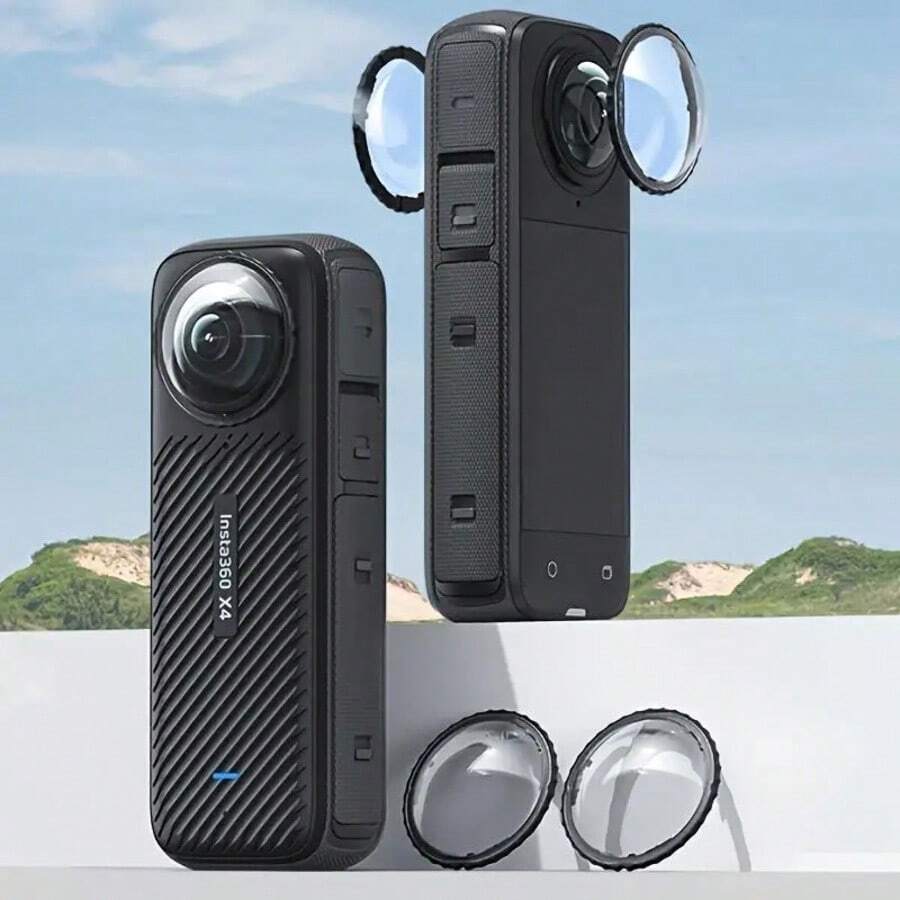 Lens Protection Film For Insta360 X4 Camera - Red and White - View 1