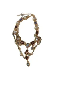 1 PC Retro Ngọc Trai, Pha Lê & Đá Tua Rua Vòng Cổ Choker, Hanfu Phong Cách Dự Tiệc Nhiều Màu Sắc Vòng Đeo Cổ Cho Nữ - màu sắc - Xem 10
