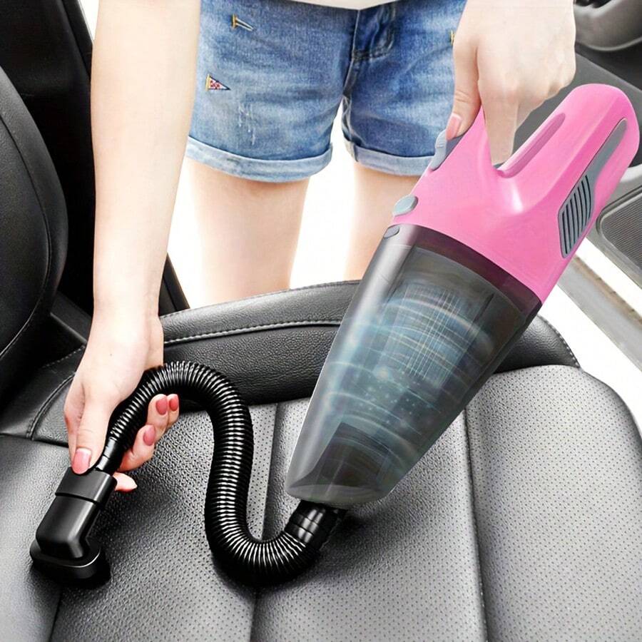 CascadeVac,Household Car Dual-Use High-Power Handheld Wireless Car Vacuum Cleaner USB Charging Mini Home Vacuum Cleaner,0-200w Power - Pink - View 1