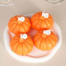 1pc Halloween Yellow And White Creative Pumpkin Aromatherapy Candles Suitable For Holiday Celebrations, Home Decoration, Photography Props, Souvenirs, Gifts, With Fragrance - Multicolor - View 8