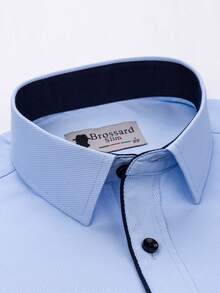 New Collection Men's Shirt 55% Cotton 45% Polyester - 淺藍色 - 查看 2