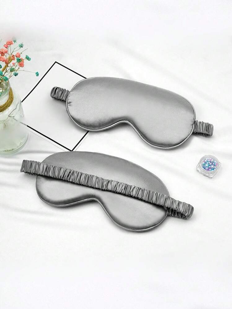 1 pièce Masque pour les yeux en soie double face, bandeau de sommeil opaque pour la maison, le bureau, les voyages, les vols, le repos en avion, les vacances, le camping, le confort du sommeil. - Multicolore - Voir 23