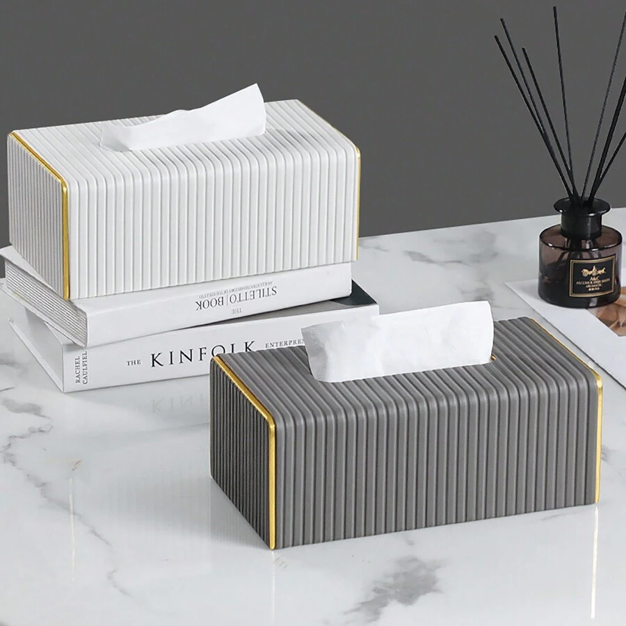 Extra Large Tissue Box, PU Leather Rectangular Tissue Box, Napkin Dispenser, Decorative Storage Box/Organizer, Suitable For Bathroom Vanity, Bedside Table, Coffee Table, Home, Office Desk And Car