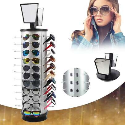 Glasses Rack Holder Sunglasses Display Stand Organizer 360° Rotating 44 Pairs
