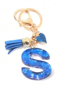 1pc Blue Color Heart Shaped Accessories Decorative Letter Keychain Pendant, Creative Water Cup Decorative Letter Pendant,Bag Charms,Cute Car Keychain,Bag And Wallet Keychain,Back To School Gift For Friend Valentines Car Accessories Bag Accessories Lanyards With Id Holder Christmas Car Accessories Teacher Sister Gift Ideas - Blue - View 10