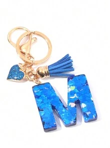 1pc Blue Color Heart Shaped Accessories Decorative Letter Keychain Pendant, Creative Water Cup Decorative Letter Pendant,Bag Charms,Cute Car Keychain,Bag And Wallet Keychain,Back To School Gift For Friend Valentines Car Accessories Bag Accessories Lanyards With Id Holder Christmas Car Accessories Teacher Sister Gift Ideas - Blue - View 9