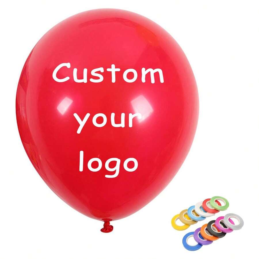 Custom Latex Balloons, Personalized Balloons. Use Text, Logo And QR Code To Customize Your Party, 12inch Macaron Latex Balloons Suitable For Birthday Party, Wedding Decoration, Corporate Celebration And Advertisement - Multicolor - View 1