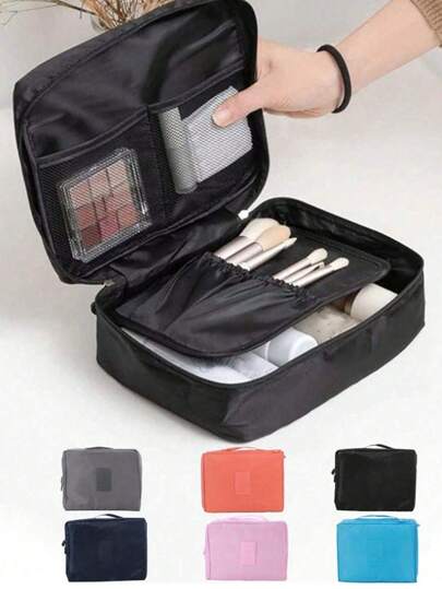 1pc Makeup Bag, Cosmetic Bag, Toiletry Bag, Travel Makeup Bag, Home Makeup Bag, School Makeup Bag, Dorm Makeup Bag, Travel Essentials, Large Capacity Makeup Bag, Women Makeup Bag, Cosmetic Storage Bag, Travel Organizer Bag, Makeup Pouch, Toiletry Pouch, Multi-Function Bag, Carry-On Bag, Clutch, Men Toiletry Bag