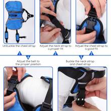 Nobleza - Mochila Arnés Chaleco para Perro, Alforja Bolsa de Hombro Ajustable, Bolsa Sillón para Excursionismo, Senderismo y Camping con Tira Reflectante para Mascota, Azul