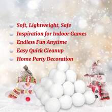 Bộ 20/50 đồ trang trí cây thông Noel Bộ trò chơi ném bóng tuyết trong nhà, Trò chơi ném bóng tuyết tương tác, Đồ chơi tuyết giả chân thực cho kỳ nghỉ đông Giáng sinh 2 inch dành cho trò chơi ném bóng tuyết trong nhà và ngoài trời, Đồ trang trí Giáng sinh, Giáng sinh - trắng - Xem 4