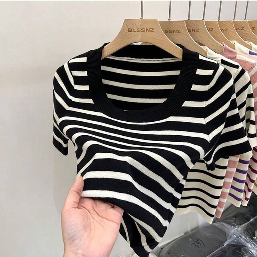 TOP DE PUNTO UNITALLA PARA MUJER - Negro - Ver 1