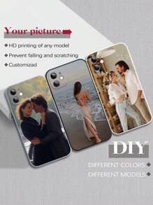 1 Peça Personalizada Capa de Silicone para Celular com Tela Cheia, com Padrão Personalizado, Compatível com Apple iPhone 16, 15, 14, 13, 12, 11 Pro Max, XR, XS Max, 7 Plus, Moda, Estiloso, Colorido, Contratado, Capas de Celular Personalizadas, Presentes Únicos para Amigos no Dia das Mães