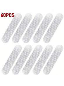 10/20/60 piezas Pegatinas reflectantes de advertencia para automóvil, impermeables y antifouling, adecuadas para automóvil, motocicleta, bicicleta, casco