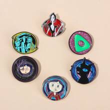 1pc European And American Cartoon Character Ghost Mom Metal Pin, Fashion Accessory Decor, Best Friend Gift - Multicolor - View 11