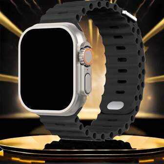 1 Pc Unisex Sport Ocean Style Watch Band Compatible With 49mm 46mm 45mm 44mm 42mm 41mm 40mm 38mm Apple Watch Series 10/9/8/7/6/5/4/3/2/1 Ultra SE