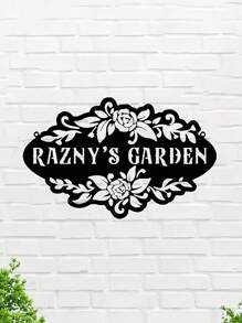 Uma Peça de Sinalização Metálica Personalizada de Estilo Rústico com Tulipa Selvagem de Ferro Forjado, Decoração para Jardim, Texto Personalizado, Decoração de Pátio Vintage, Presente para Jardineiro, Arte de Parede Externa, Decoração para Sala de Estar, Sala de Estar Familiar, Decoração de Escritório
