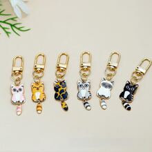 1pc Cute Cartoon Cat Tail Keychain Alloy Pendant For Phone Bag Keyring - Multicolor - View 7