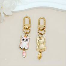 1pc Cute Cartoon Cat Tail Keychain Alloy Pendant For Phone Bag Keyring - Multicolor - View 3