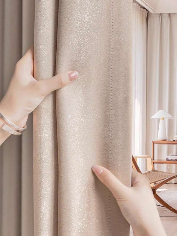 1 pièce de Rideau scintillant, transparent, occultant, chic, épais, protégeant du soleil, bloquant la lumière, luxueux, moderne, convenant pour la chambre à coucher, le salon, la décoration de vacances, utilisation toute l'année