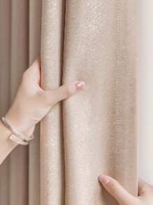 1pc Sparkly, Sheer, Blackout Curtain, Chic, Thick, Sun-Shielding, Light-Blocking, Luxurious, Modern, Suitable For Bedroom, Living Room, Holiday Decor, 4 Seasons Use
