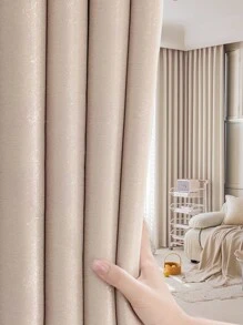 1pc Sparkly, Sheer, Blackout Curtain, Chic, Thick, Sun-Shielding, Light-Blocking, Luxurious, Modern, Suitable For Bedroom, Living Room, Holiday Decor, 4 Seasons Use