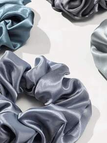 12pcs Women Pink Khaki Solid Casual Scrunchie For Daily Life Scrunchies Hair Ties Scrunchy Hair Ties