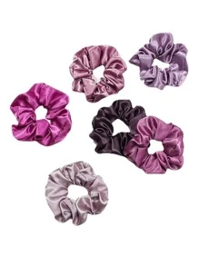 12pcs Women Pink Khaki Solid Casual Scrunchie For Daily Life Scrunchies Hair Ties Scrunchy Hair Ties