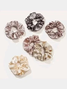 12pcs Women Pink Khaki Solid Casual Scrunchie For Daily Life Scrunchies Hair Ties Scrunchy Hair Ties