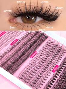 480 piezas de pestañas postizas individuales, múltiples estilos, aspecto natural, 4 opciones que incluyen pestañas inferiores, ligeras y esponjosas, 7D puntiagudas, 40D en racimo, delicadas y suaves, ultraligeras, reutilizables, kit de extensión de pestañas individuales, adecuado para uso en casa o al aire libre, aplicable para la vida diaria, bodas, citas, fiestas, festivales de música, Halloween y otras ocasiones. - D - Ver 1