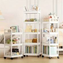 1 szt. Wielofunkcyjny mobilny wózek do przechowywania, wielopoziomowy mały stojak z organizerem na wózki z kółkami do łazienki, sypialni, kuchni, gospodarstwa domowego, bezwonny, bez baterii, bez wtyczek