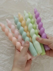 1pc Spiral Long Stem Scented Candle Gift Set, Unique Twist Design Candle Stick - Multicolor - View 1