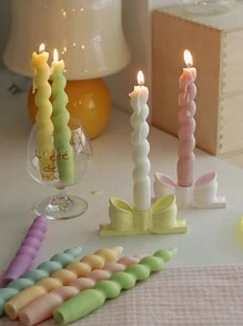1pc Spiral Long Stem Scented Candle Gift Set, Unique Twist Design Candle Stick - Multicolor - View 4