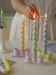1pc Spiral Long Stem Scented Candle Gift Set, Unique Twist Design Candle Stick - Multicolor - View 3