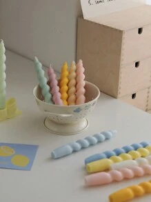 1pc Spiral Long Stem Scented Candle Gift Set, Unique Twist Design Candle Stick - Multicolor - View 2