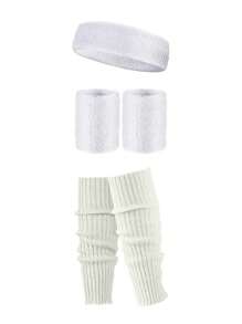 Forever & Moment 3 PCS 80s Costume Accessories For Women Neon Leg Warmers Wristbands Hair Rings For Cosplay Bachelorette Party Halloween Bars Clubs Exercise Gym Sport Yoga - Multicolor - View 7