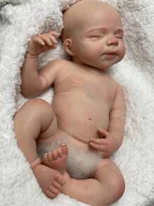 1 búp bê tái sinh bằng silicon mềm 18 inch làm thủ công giống như thật Pascale bé gái có thể giặt được khi ngủ làm quà tặng Giáng sinh - Cô gái silicon - Xem 6