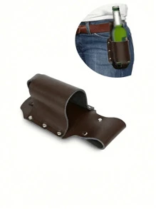 1 Stück klassischer PU-Leder Flaschenhalter, Gürtel Bauchtasche, Bierflaschenetui, perfekt für Reisen, Outdoor und Garten, kreative tragbare Bergsteigerausrüstung Outdoor Bauchtasche, Reisenotwendigkeiten, Retrotasche, Valentinstag Essentials, Braune Tasche, Valentinstag Geschenke, Vintage Schule, Vintage Taschen, Schulmaterial