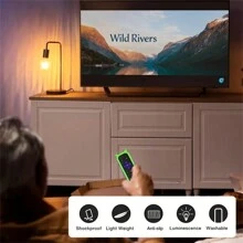 1pc Glow In The Dark Cute Cat's Ears Shaped Silicone Universal Remote Control Cover With Lanyard Suitable For TCL/Hisense/Sharp Roku TV Express 4K+ Remote - Protect Your Remote And Find It Easily In The Dark,Bag,Organizer,Storage - Multicolor - View 7