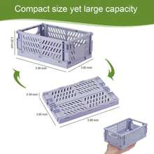 6-Pack Pastel Storage Crates, Mini Plastic Crates, Small Baskets For Organizing, Collapsible Storage Crates For Bedroom Decor Classroom Office Kitchen Home (5.8"X 3.8" X 2.2") - 彩色 - 查看 3