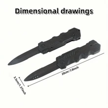 1pc Plastic Expandable Prop Toy Knife, Suitable For Parties, Magic, And Atmosphere Creation - Black - View 2