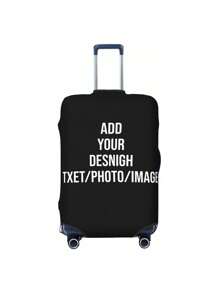 Custom Photo Luggage Cover & Tag, Personalize Pet Photo Logo Suitcase Covers, Customized Luggage Wrap Suitcase Protector, Honeymoon Gifts - Multicolor - View 3