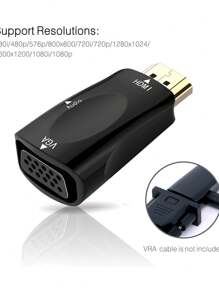 Adaptador Convertidor  A Vga con salida de Audio 3.5mm - Negro - Ver 4